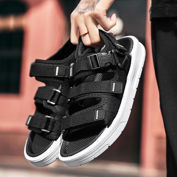 Eiger - Sepatu Sendal Hitam Putih Pria Kasual Sandal Gunung Fashion Pria Anti Slip Outdoor Traveling