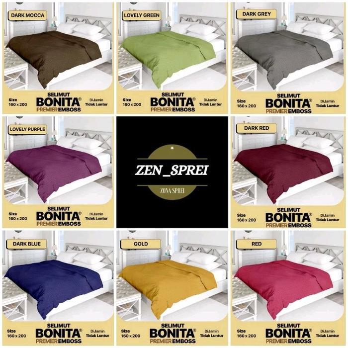 Bonita - Selimut Polos Bonita 160X200 Bonita Premier Polos Embos