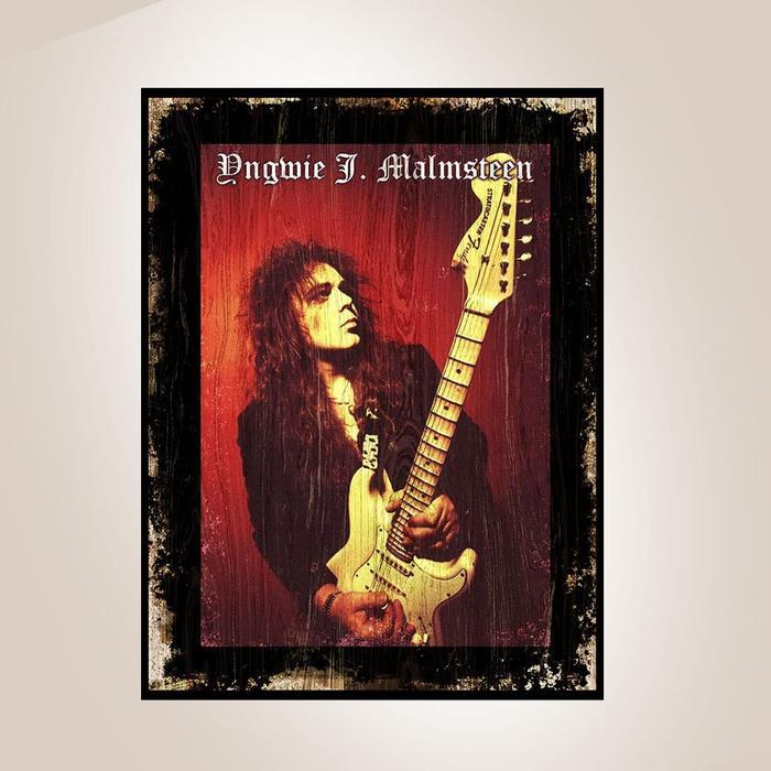 Yngwie Malmsteen Poster Kayu Pajangan Dekorasi Dinding Wall Decor