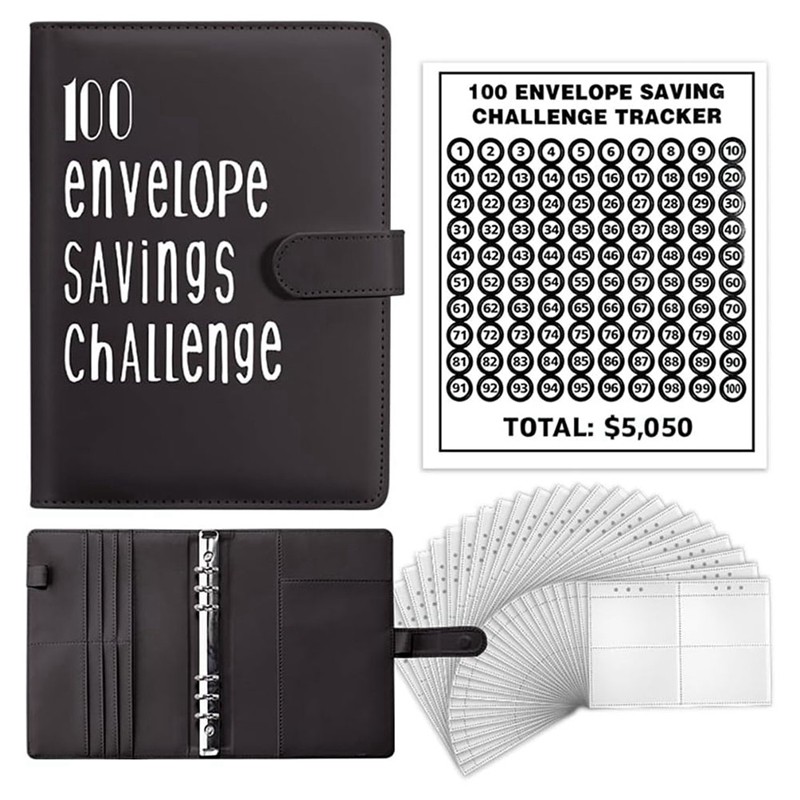 100 Envelope Challenge Binder, A5 Money Saving Budget Binder - Save 5,050 With The Money Saving Chal