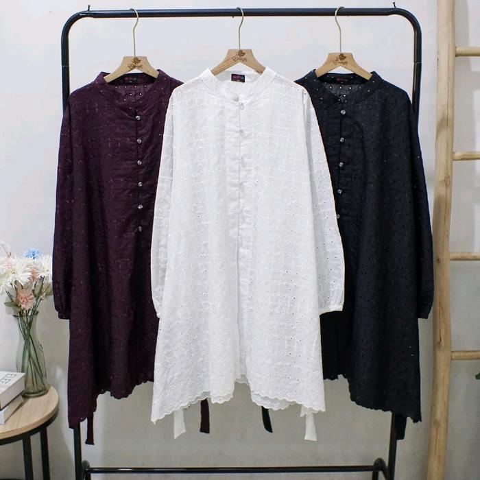 Ini Murah Jumbo Tunik Pevita Kebaya Katun Bordir Bolong Ld 120 130 Dan 140 Cm