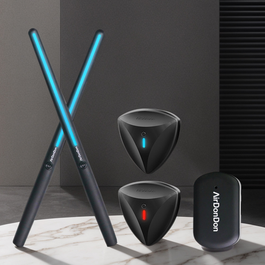 Portable Air Drum Set Air Electronic Drum Sticks Realistic Effect Air Drum Adapter Electronic Drum