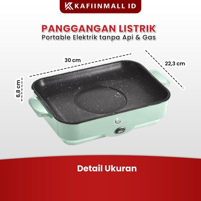 Kafiinmal Panggangan Multifungsi Bbq Elektrik Low Watt 300-600 Watt Panci Listrik Pemanggang Grill