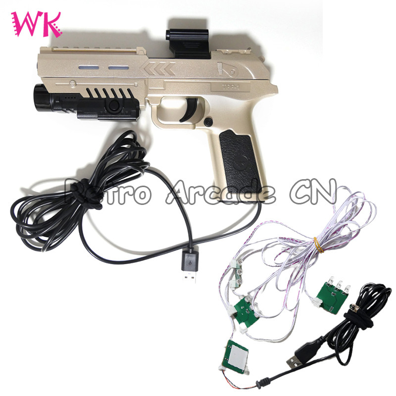 USB LightGun For PC Arcade Shooting Game With 4 LED Sensor Arcade Game DIY Parts
