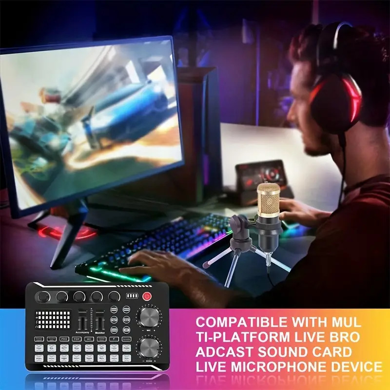 Live sound card, DJ live mixer, Bluetooth sound card console, recording studio sound card, used for