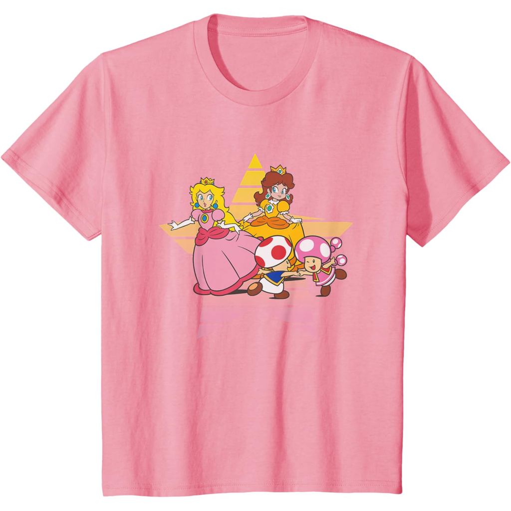 HAZVERSE - Kaos Anak dan Dewasa 24s Super Mario Bros Princess Peach & Daisy Star Duo T-shirt Catton 