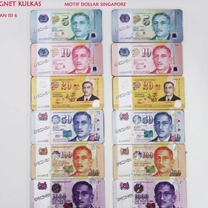 Souvernir Magnet Kulkas Singapore Dollar(Perpapan)