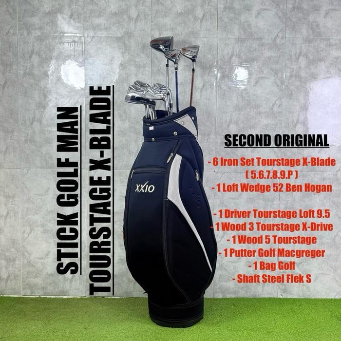 Stick Golf Man Original Lengkap Bridgestone Tourstage Xblade 705 Shaft Stell Fullset Bag Golf