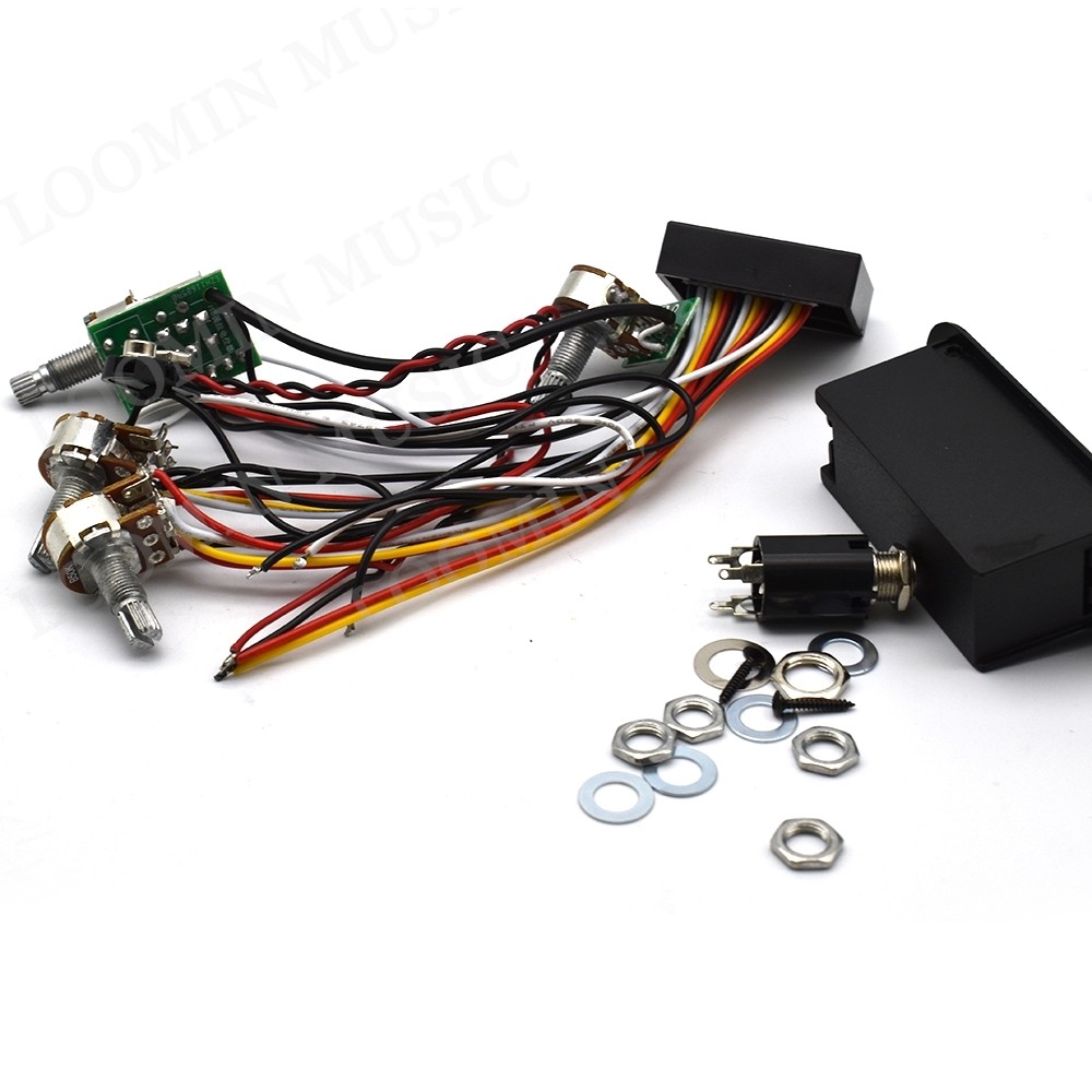 1set Active Electric Guitar Bass EQ Equalizer Circuits 2 Band Active Bass Preamp Push Pull Pots