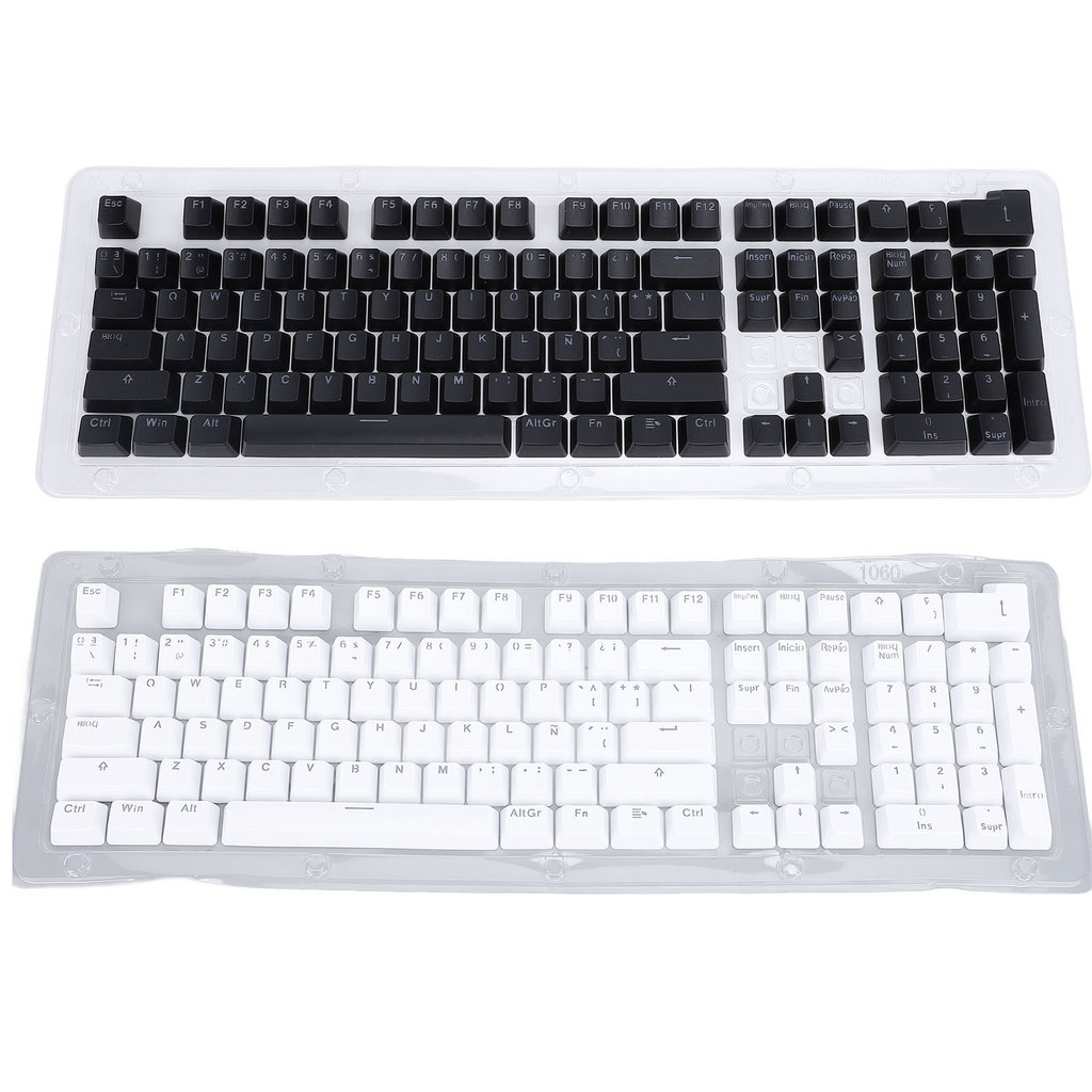 Spanish Keyboard Keycaps 108 Keys Minimalist Mechanical Keyboard Keycaps for 61 64 68 84 87 96 98