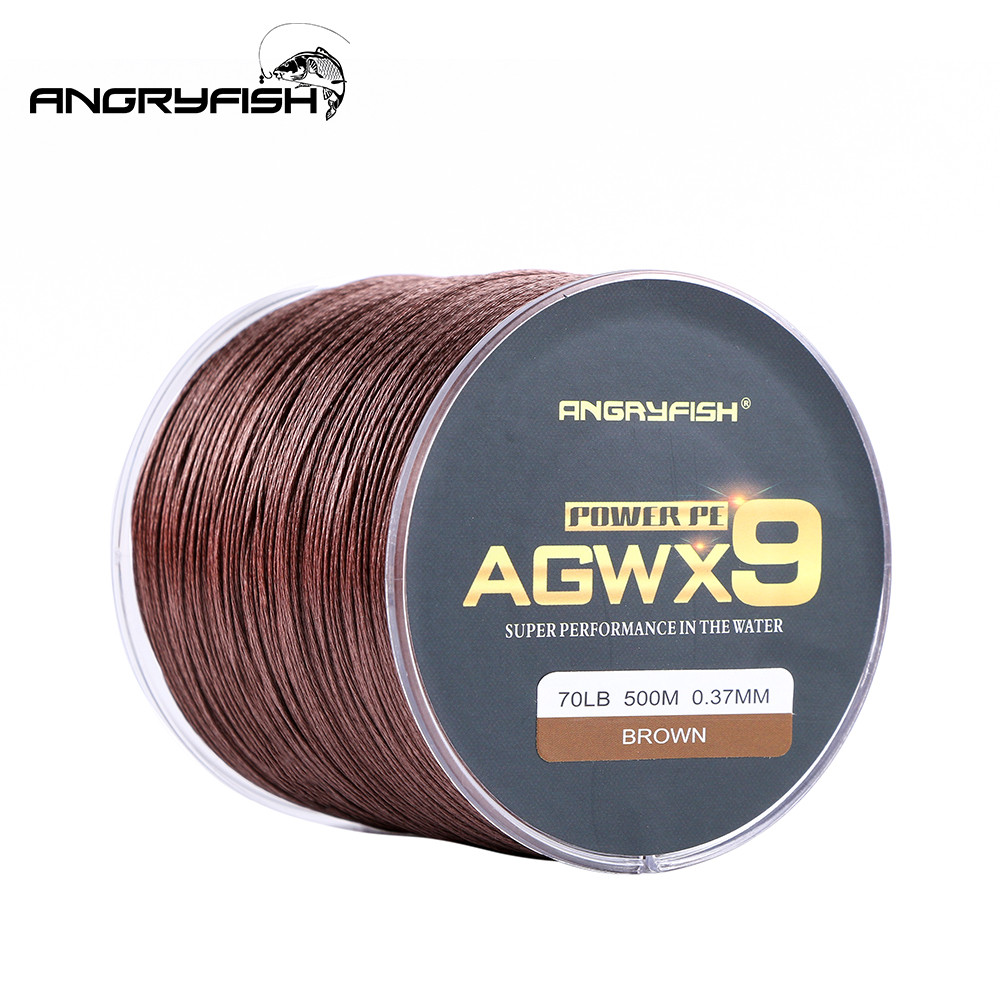 Angryfish X9 PE Line 9 Strands 500M Multifilament Braided Fishing Line Ocean Fishing Super Strong