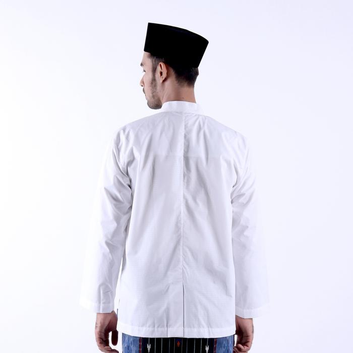 Baju Koko Bhs Classic Habaib Motif Ashim Warna Putih