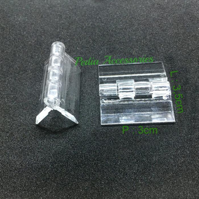 Engsel AKRILIK 3cm/Engsel Kotak Acrylic Bening