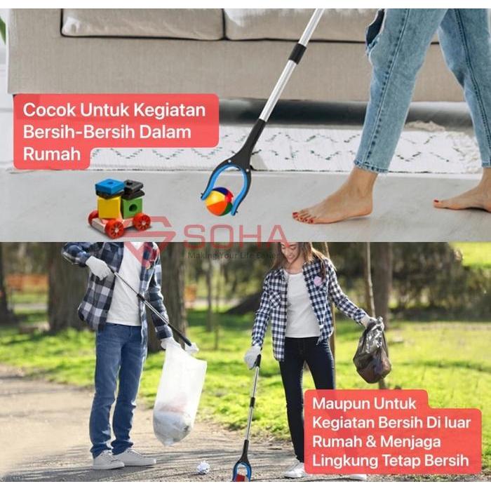 Alat Penjepit Sampah Tongkat Ambil Barang Grab Stick Aluminium Alloy Kuat Serbaguna Jepitan Sampah