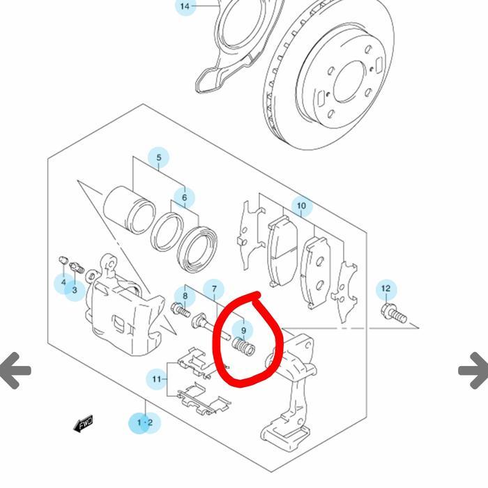 karet boot pin caliper rem estilo