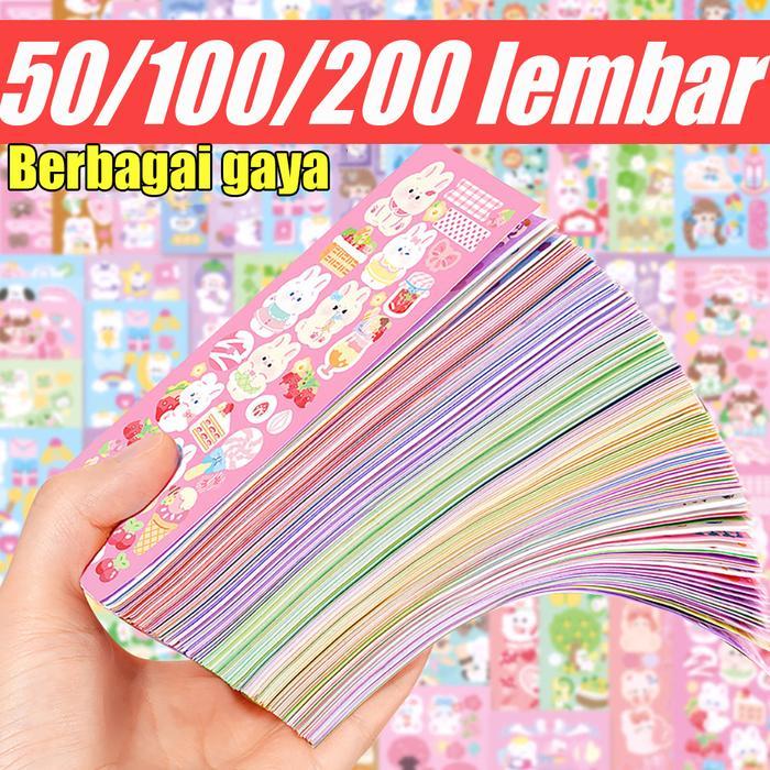 [DOTDING] 200 lembar/100 lembar/50 lembar Berbagai Kartun Shiny Stiker Set Mahasiswa Hias DIY Bahan