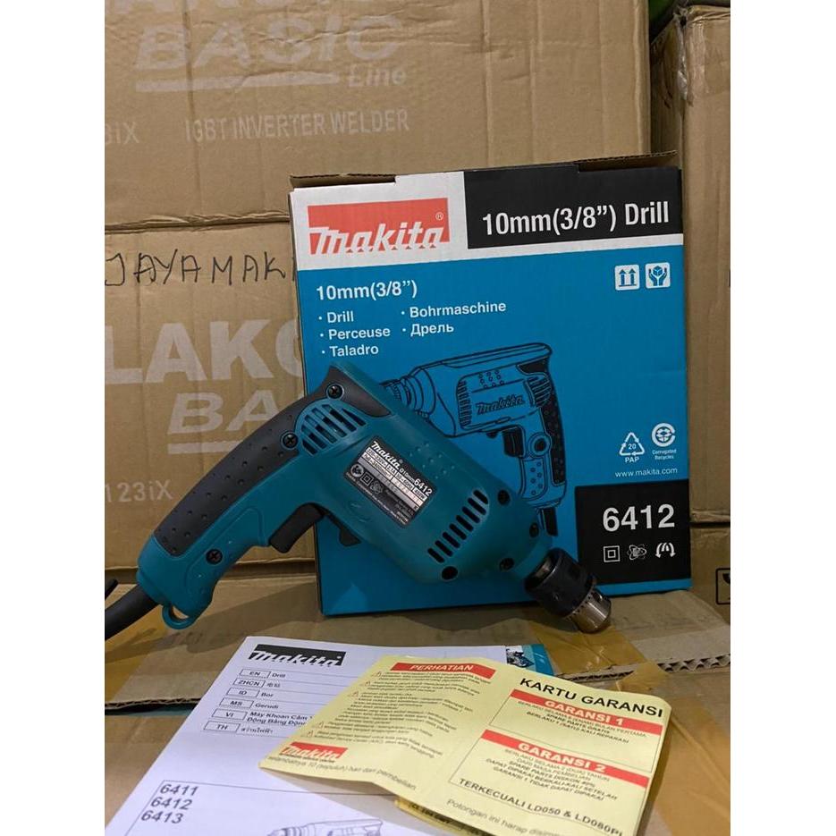 MESIN BOR MAKITA 6412 LISTRIK 10MM BOR TANGAN BESI KAYU BOLAK BALIK