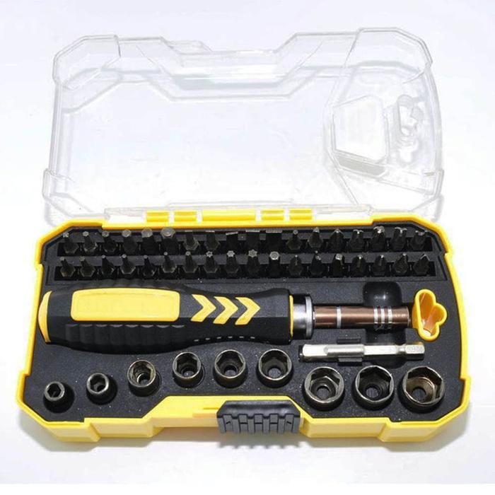 KS SET OBENG PROFESIONAL TOOLS SET Multifungsi 48 In 1 Simple Lengkap Peralatan Kunci FATICK DK-7058