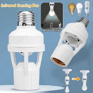 Fitting Lampu Bohlam Sensor Gerak Otomatis 60w Lamp Holder Smart Fitting Infrared Sensor Fitting Lam