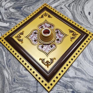 fiting lampu ornamen 30x30-Fiting lampu - fiting ornamen plafon hias PVC/GRC dekorasi plafon
