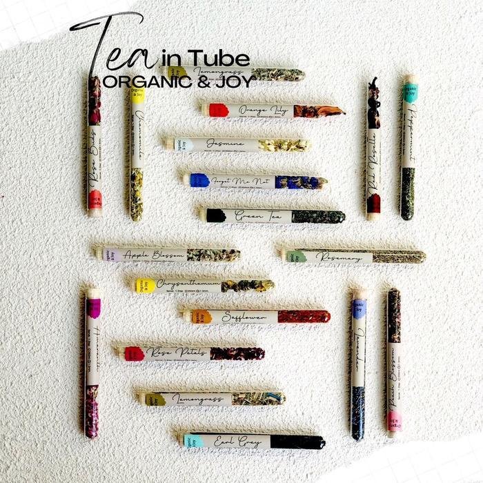 "New" Tea in Tube /Teh Floral kemasan Tube Kaca (Souvenir Cantik,Souvenir Teh,Tea,Tisane)