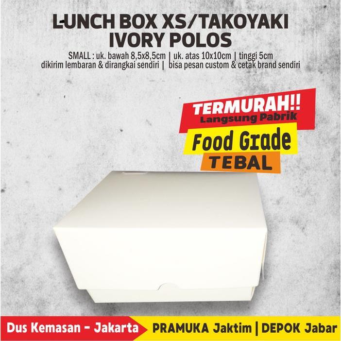Box Takoyaki/ Box Donat Polos 10 X 10 Cm Foodgrade ( Isi 10 Pcs )