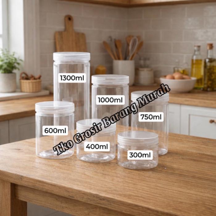 Toples Plastik Jar Tabung Bahan Tebal Wadah Plastik Toples Bening Kue Kering Toples Jar Plastik
