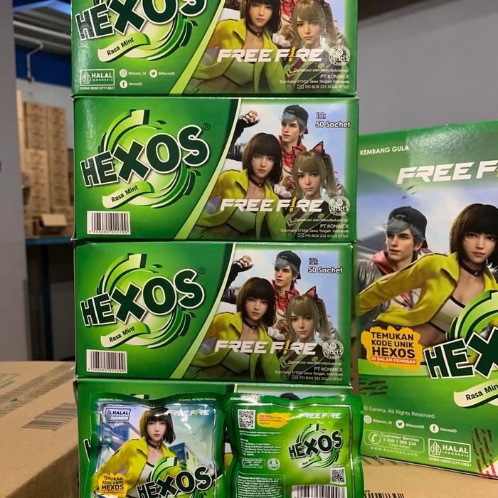 PERMEN HEXOS MINT KEMASAN 1 BOX ISI 50 BUNGKUS