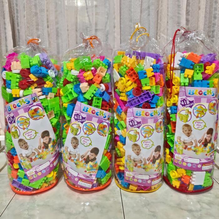 MAINAN BLOCK LEGO KANTONG BESAR ISI 418 PCS / MAINAN LEGO ISI BANYAK