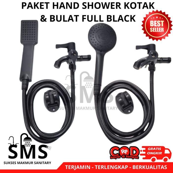 Toto - Gravino Shower Paket Lengkap Bulat Kotak Black Hitam Air Peralatan Keran