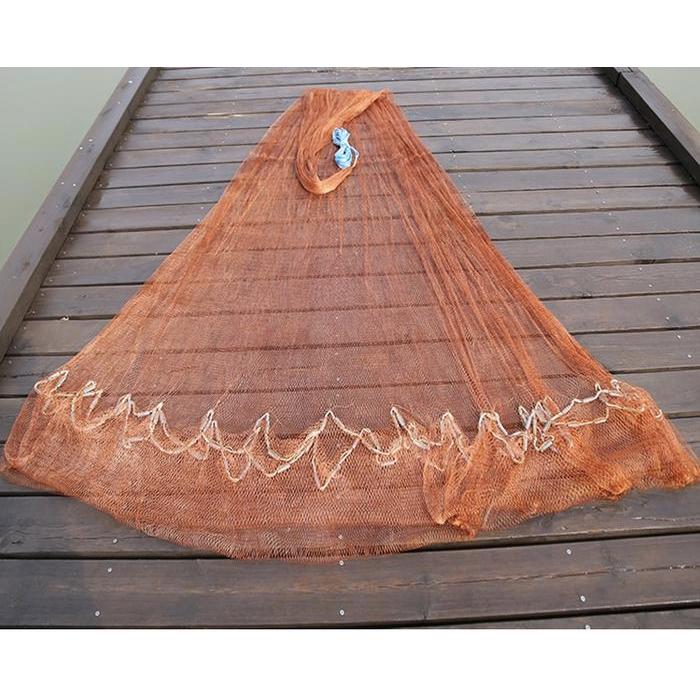 Jala Lempar Jala Ikan Nelayan Bahan Pe Kain Kuat Tinggi 3M Coklat