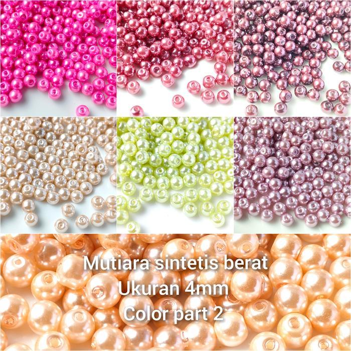 "New" mutiara sintetis berat mutiara manik Mote uk 4mm per 10 gram part 2 manik manik payet manik