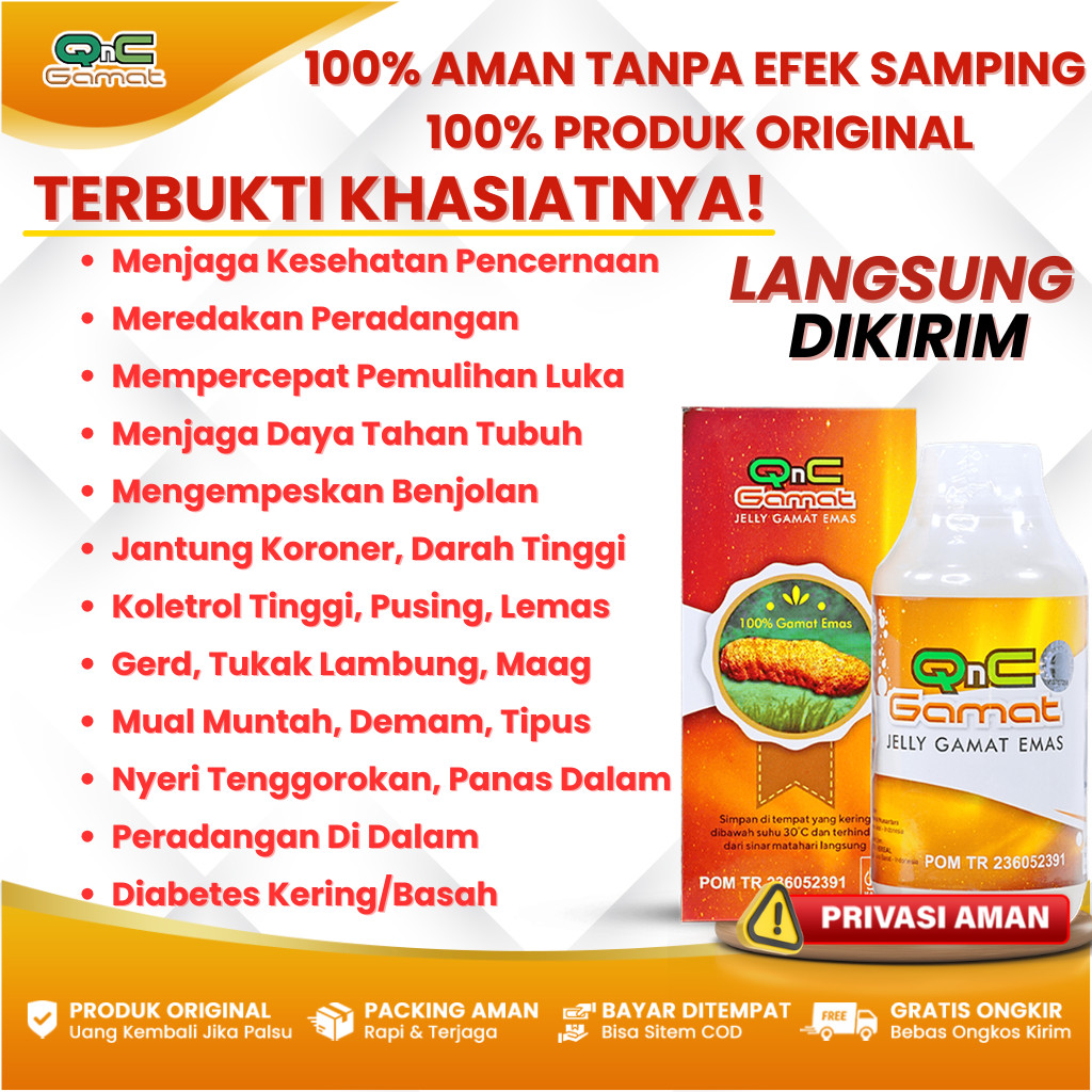 QnC Jelly Gamat Asli Original Obat Maag Parah GERD Tukak Lambung Herbal
