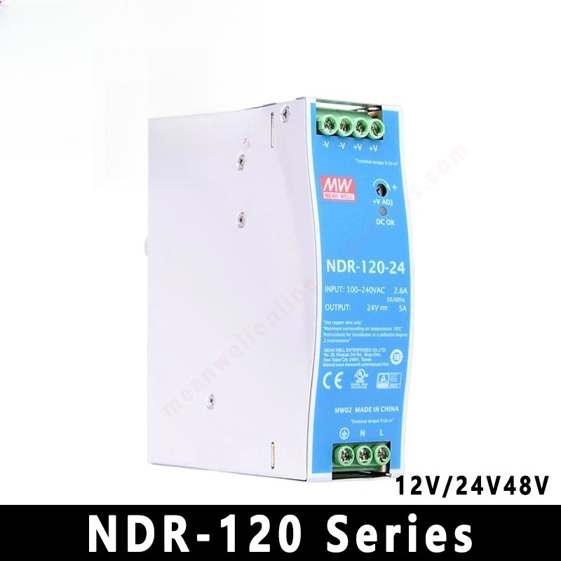 NDR-75/120/240 Series meanwell Din Rail Power Supply 12V/24V/48V AC/DC Single Output Industrial