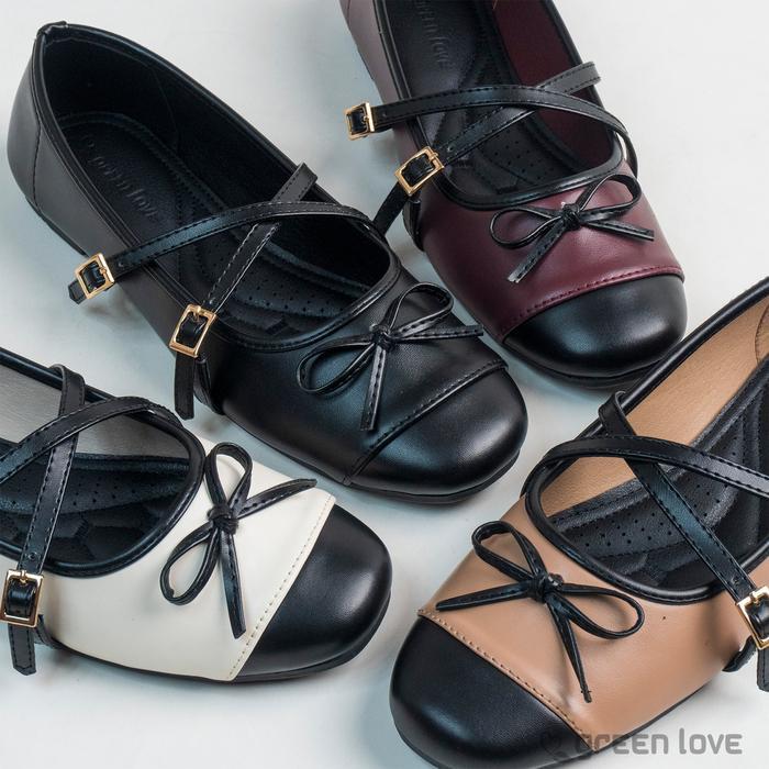 ORIGINAL Green Love Sepatu Flatshoes Wanita ZENITH READY STOCK