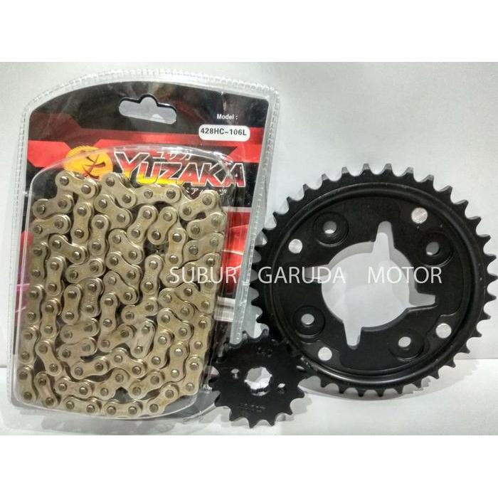 Gear Set Variasi Blade New 428 Revo Fit Chrome 14-37 428H-106L Yuzaka