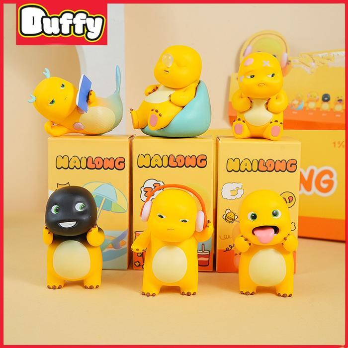 Miniso Toys - Blind Box Nailong / Figure Nailong Boneka / Dekorasi Nailong Dino Kuning Asli /