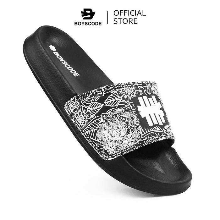 BOYSCODE Sendal Selop Karet Distro Pria Wanita Boyscode Footwear Batik Logo Hitam Gratis Ongkir