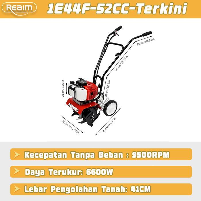 Reaim Cultivator Mini Tiller Bensin Mesin Traktor Sawah Bajak Mini Power Cultivator Tiller - scarifi