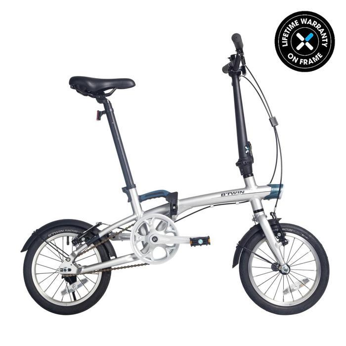 Decathlon Btwin sepeda lipat tilt 500 14" XS Silver - 8527256