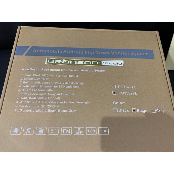 Ready Tv Roof plafon Android 15.6" Alphard Hiace Vellfire Toyota monitor