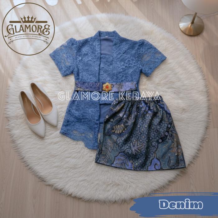 Glamore Baju Kebaya Anak Perempuan Kutu Baru Rok Pendek Full Furing Usia 0 Sampai 8 Tahun Wisuda Tk