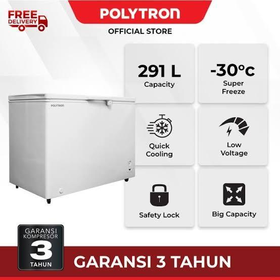 POLYTRON Chest Freezer 300 Liter PCF 318 Freezer Box Polytron 300L