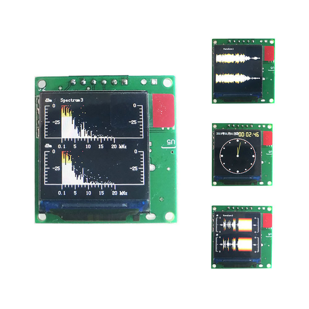 Penganalisis tampilan spektrum musik LCD Mini 1.3 "penguat daya MP3 Indikator Tingkat Audio modul VU