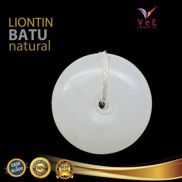 HRG DISKON Liontin Batu Giok Asli Cina Donat Putih - VeE Liontin Terapi