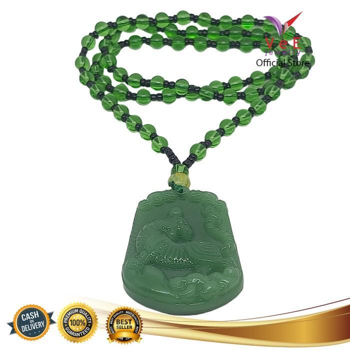DISKON Kalung Liontin Shio Macan Batu Giok Asli Original Cina -VeE Feng Shui