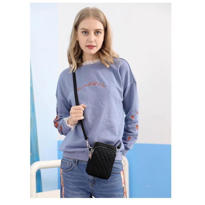 Ts172 Tas Selempang Wanita Nylon Diamond Bag Vertical Women Sling Bag