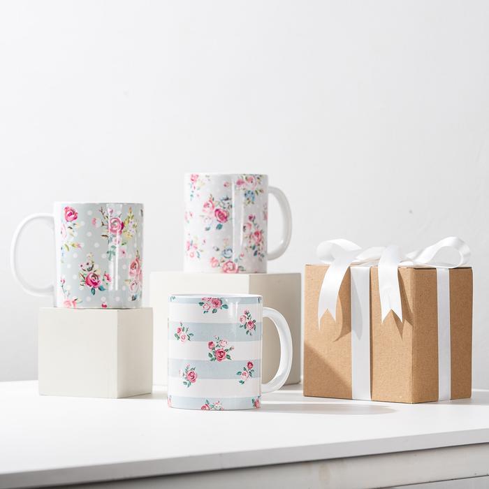 Hampers Mug Keramik Vintage Flower Bunga