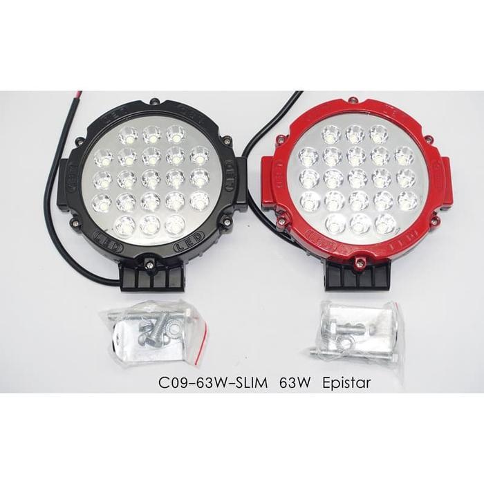 Lampu Sorot Led Mobil Motor 63W Bulat