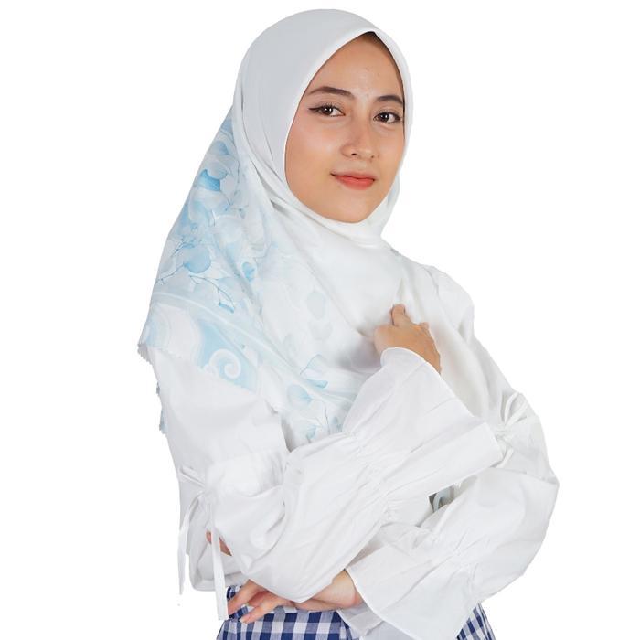 ORIGINAL Hijab Voal Segi 4 Hijab Batik Motif Mega Mendung Muslim Square Empat Kerudung Syari READY